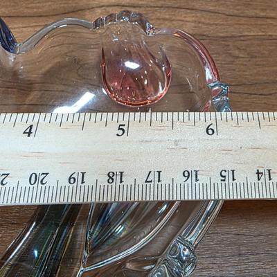 LOT 83D: 2 Vintage Depression Glass Plates, 2 Small Lenox Kate Spade Plates, Vintage Brilliant Cut Crystal Heart Clam Shell Dish, & More