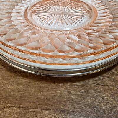 LOT 83D: 2 Vintage Depression Glass Plates, 2 Small Lenox Kate Spade Plates, Vintage Brilliant Cut Crystal Heart Clam Shell Dish, & More