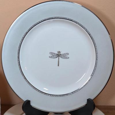 LOT 83D: 2 Vintage Depression Glass Plates, 2 Small Lenox Kate Spade Plates, Vintage Brilliant Cut Crystal Heart Clam Shell Dish, & More