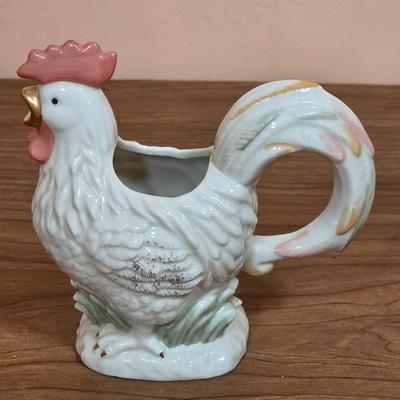 LOT 86D: Vintage Lenox Rise & Shine Rooster Collection. Sugar Bowl, Creamer, Salt & Pepper Shaker Sets