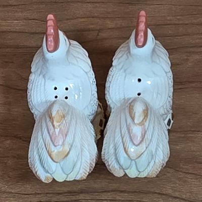 LOT 86D: Vintage Lenox Rise & Shine Rooster Collection. Sugar Bowl, Creamer, Salt & Pepper Shaker Sets