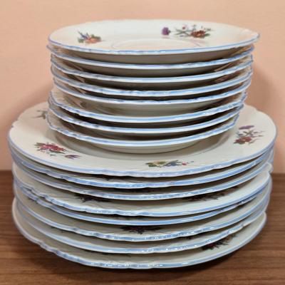 LOT 88D: Vintage Collection Of Limoges & Tattau Incomplete China Sets, Limoges Has 6 Plates, 5 Cups & Saucers, Tattau Has 8...