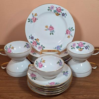 LOT 88D: Vintage Collection Of Limoges & Tattau Incomplete China Sets, Limoges Has 6 Plates, 5 Cups & Saucers, Tattau Has 8...