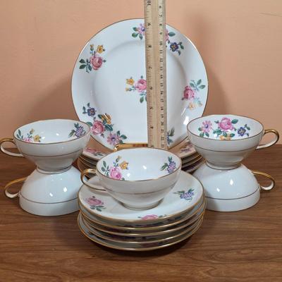LOT 88D: Vintage Collection Of Limoges & Tattau Incomplete China Sets, Limoges Has 6 Plates, 5 Cups & Saucers, Tattau Has 8...