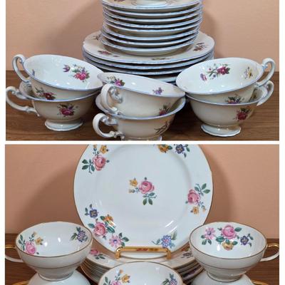 LOT 88D: Vintage Collection Of Limoges & Tattau Incomplete China Sets, Limoges Has 6 Plates, 5 Cups & Saucers, Tattau Has 8...