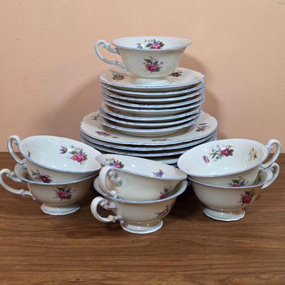 LOT 88D: Vintage Collection Of Limoges & Tattau Incomplete China Sets, Limoges Has 6 Plates, 5 Cups & Saucers, Tattau Has 8...