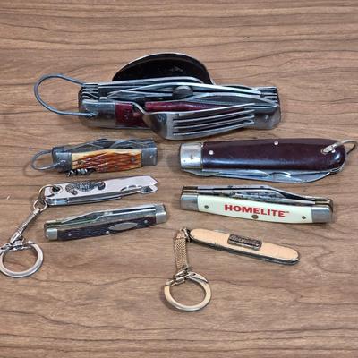 LOT 89F: Vintage Pocket Knife Collection, Includes Nifty Boy Scott/Camping Multifunctional Tool, Frontier Imperial, Sea Horse Embossed...