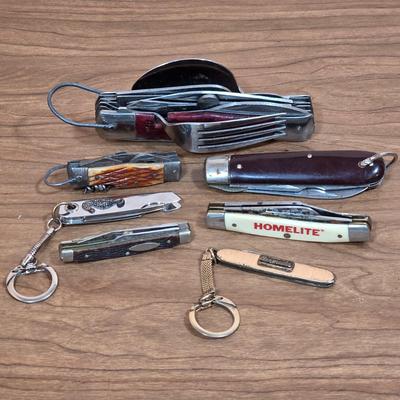 LOT 89F: Vintage Pocket Knife Collection, Includes Nifty Boy Scott/Camping Multifunctional Tool, Frontier Imperial, Sea Horse Embossed...