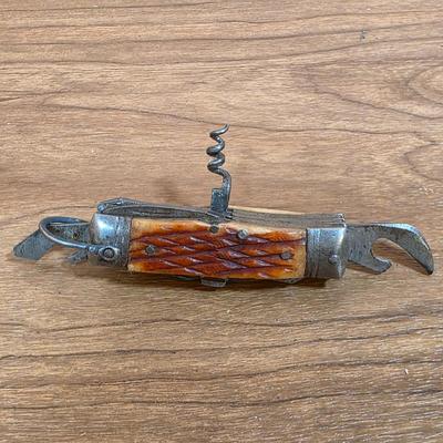 LOT 89F: Vintage Pocket Knife Collection, Includes Nifty Boy Scott/Camping Multifunctional Tool, Frontier Imperial, Sea Horse Embossed...