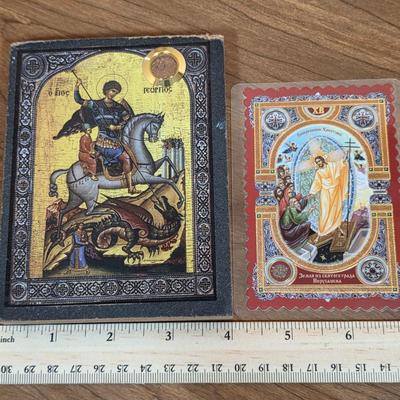 LOT 94F: Collection Of Vintage Religious Items, Includes Beautiful Sold Wood Crucifix, Bradford Exchange "An Angel's...