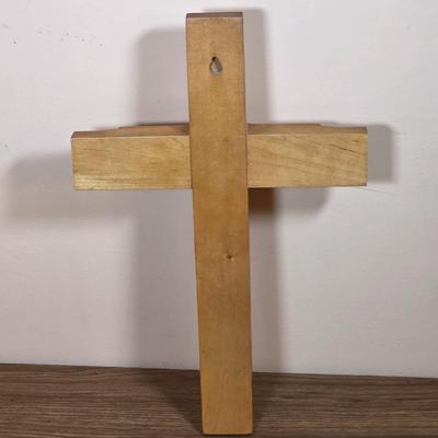 LOT 94F: Collection Of Vintage Religious Items, Includes Beautiful Sold Wood Crucifix, Bradford Exchange "An Angel's...