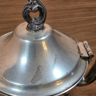 LOT 96D: Vintage Silver-Plated Pieces, Includes 2 Large Tea/Coffee Pots, Creamer, 2 Sugar Bowls, Champagne/Wine Ice Bucket, Footed...