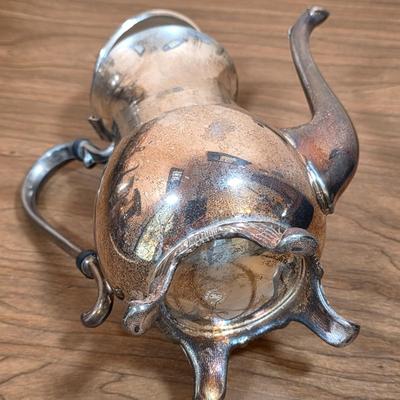 LOT 96D: Vintage Silver-Plated Pieces, Includes 2 Large Tea/Coffee Pots, Creamer, 2 Sugar Bowls, Champagne/Wine Ice Bucket, Footed...