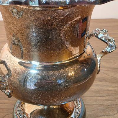 LOT 96D: Vintage Silver-Plated Pieces, Includes 2 Large Tea/Coffee Pots, Creamer, 2 Sugar Bowls, Champagne/Wine Ice Bucket, Footed...