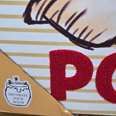 LOT 99F: Disney's Winnie The Pooh Plush Stuffed Animal Winnie The Pooh Bear & Tufted Wall Art