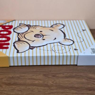 LOT 99F: Disney's Winnie The Pooh Plush Stuffed Animal Winnie The Pooh Bear & Tufted Wall Art