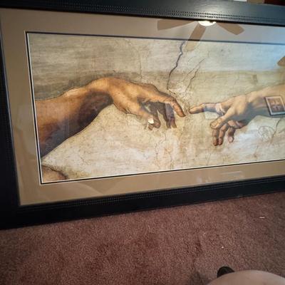 LOT 133F: “The Creation of Adam” by Michelangelo Framed Poster