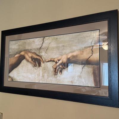 LOT 133F: “The Creation of Adam” by Michelangelo Framed Poster