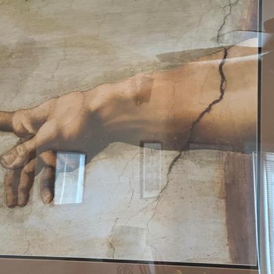 LOT 133F: “The Creation of Adam” by Michelangelo Framed Poster