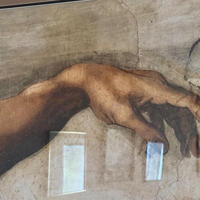 LOT 133F: “The Creation of Adam” by Michelangelo Framed Poster