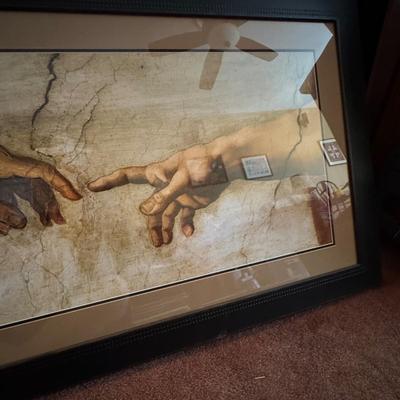 LOT 133F: “The Creation of Adam” by Michelangelo Framed Poster