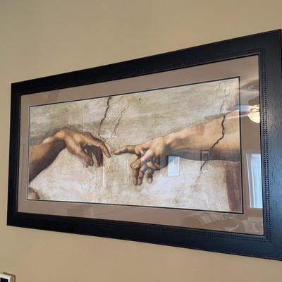 LOT 133F: “The Creation of Adam” by Michelangelo Framed Poster