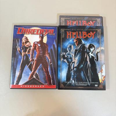 LOT 148D: Superhero DVDs: Spider-man Trilogy, Kick-Ass, Hellboy & More