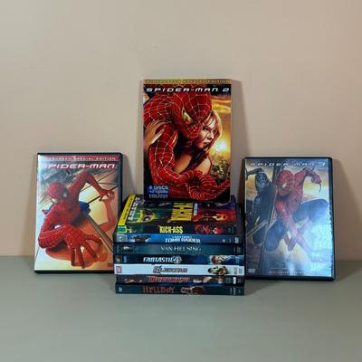 LOT 148D: Superhero DVDs: Spider-man Trilogy, Kick-Ass, Hellboy & More
