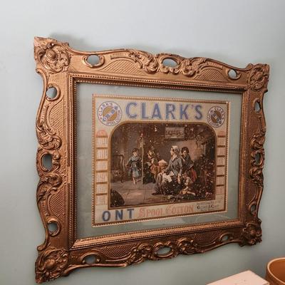 1878 Clark'S ONT Spool Cotton Framed Calendar