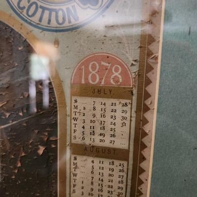 1878 Clark'S ONT Spool Cotton Framed Calendar