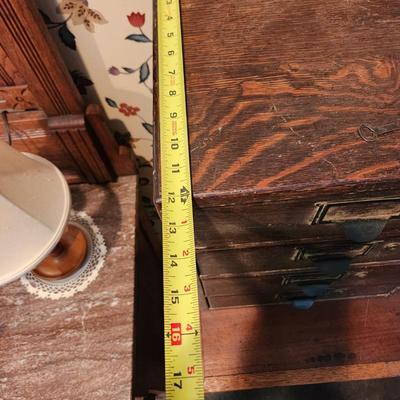 Antique 4 Drawer Wooded Globe Wernicke Letter File Desk Top Cabinet 14x12x18