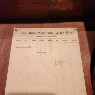 Antique 4 Drawer Wooded Globe Wernicke Letter File Desk Top Cabinet