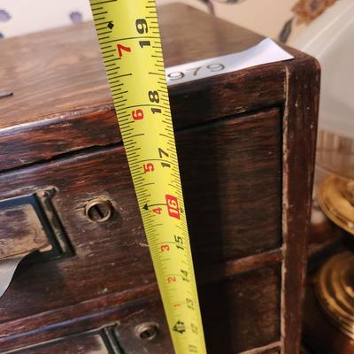 Antique 4 Drawer Wooded Globe Wernicke Letter File Desk Top Cabinet 14x12x18