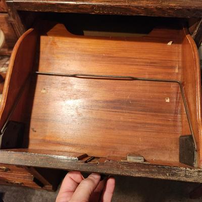 Antique 4 Drawer Wooded Globe Wernicke Letter File Desk Top Cabinet