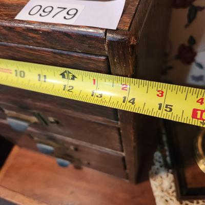 Antique 4 Drawer Wooded Globe Wernicke Letter File Desk Top Cabinet 14x12x18