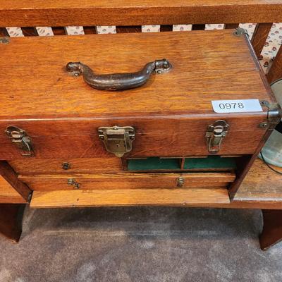 Vintage Wooden Machinist Jeweler Chest 20x9x13