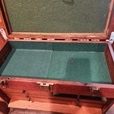 Vintage Wooden Machinist Jeweler Chest