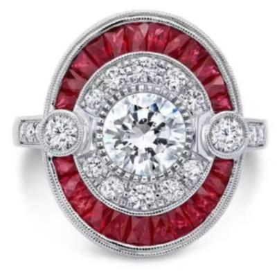 Moissanite & Crystal Cocktail Ring 925