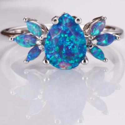 Ivy Royal Blue Fire Opal Ring 925