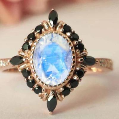 14k Rose Gold Moonstone Ring