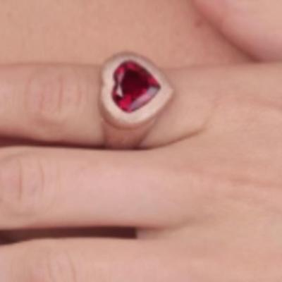 14k Solid Rose Gold Signet Ruby Ring