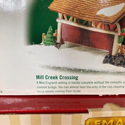 LOT 246: Decorative Villages - Dept. 56, Lemax and Victorian Village - "Knottinghill Church", Mill Creek Crossing, Garage...
