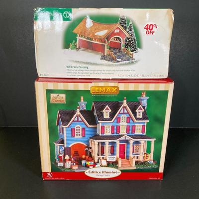 LOT 246: Decorative Villages - Dept. 56, Lemax and Victorian Village - "Knottinghill Church", Mill Creek Crossing, Garage...