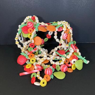 LOT 247: Holiday / Christmas Decor Collection - Foil Decorations, Glass and Plastic Ornaments, Plastic Candy Garland, Mikasa Plate,...