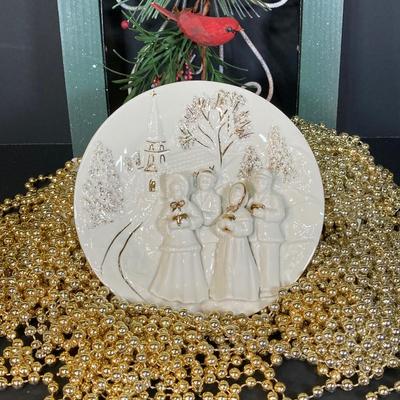 LOT 247: Holiday / Christmas Decor Collection - Foil Decorations, Glass and Plastic Ornaments, Plastic Candy Garland, Mikasa Plate,...