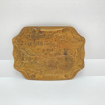 LOT 248: Stainless Steel Bracelet, American's Heroes Fire Dept Boston Belt Buckle and More