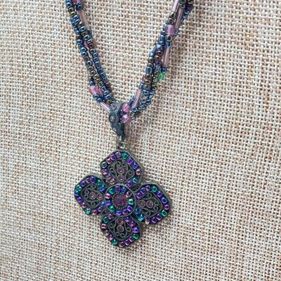 LOT 249: Premier and Made in Murano Glass Seed Bead Pendant Jewelry Collection