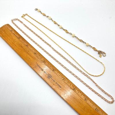 LOT 250: Vintage Sarah Coventry Bracelet, Owl / Flower / Leaf Pins, Gold Tone Chains and More