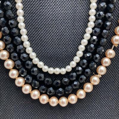 LOT 252: Faux Pearl, Faceted and Beaded Necklace Collection