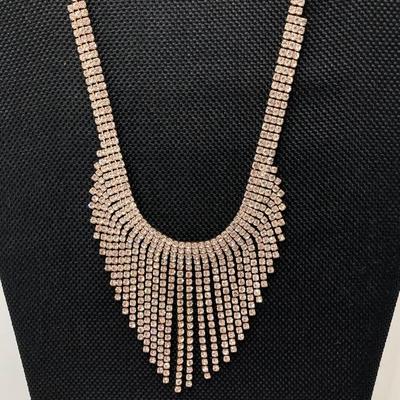 LOT 254: Rhinestone Necklaces Including Choker Style with Silver Tone Bracelet